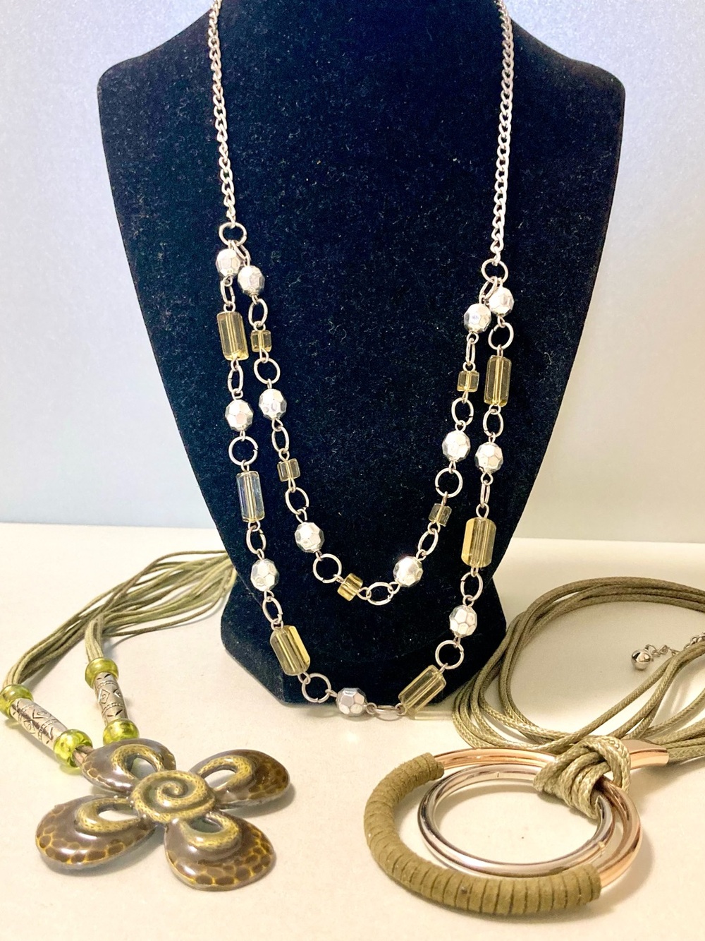 Mixed lot jewelry earthy tone Necklace bracelet earring 22pc bundle - Picture 5 of 8